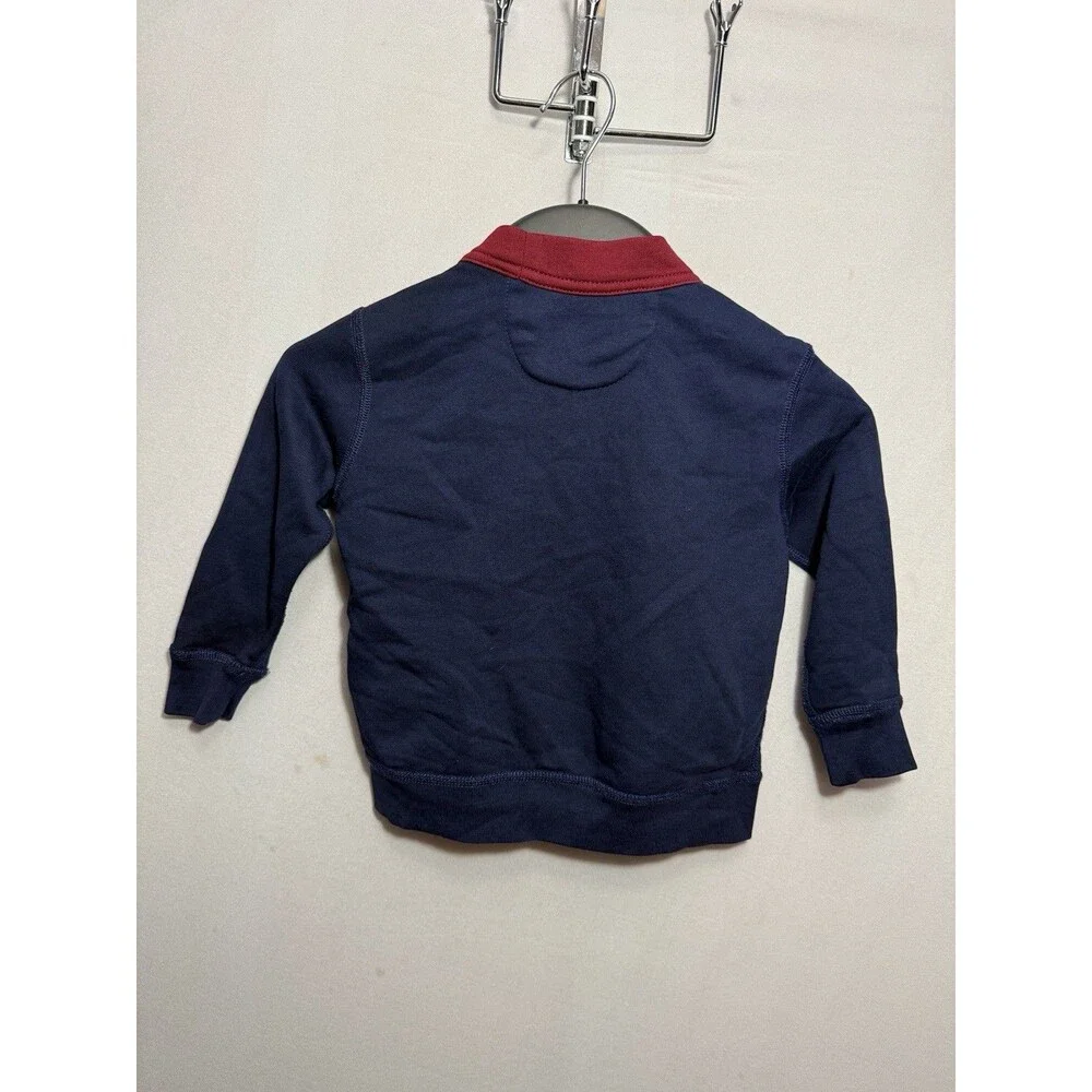 Polo Ralph Lauren Boys Size 2 Navy Red Varsity Letterman Cardigan P Patch